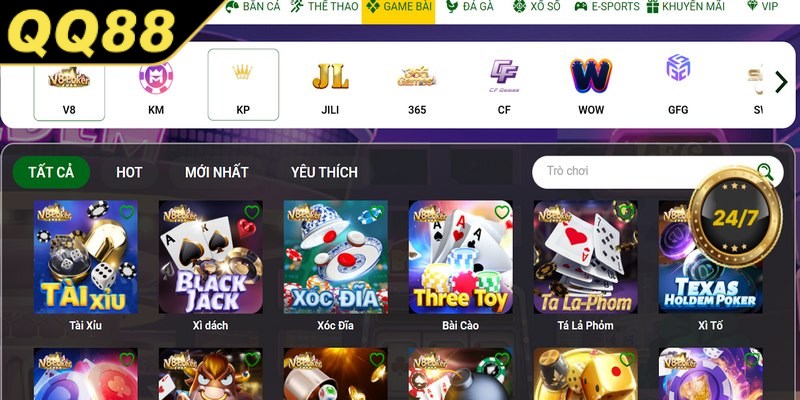 Tổng hợp các tựa game bài QQ88 thịnh hành nhất 