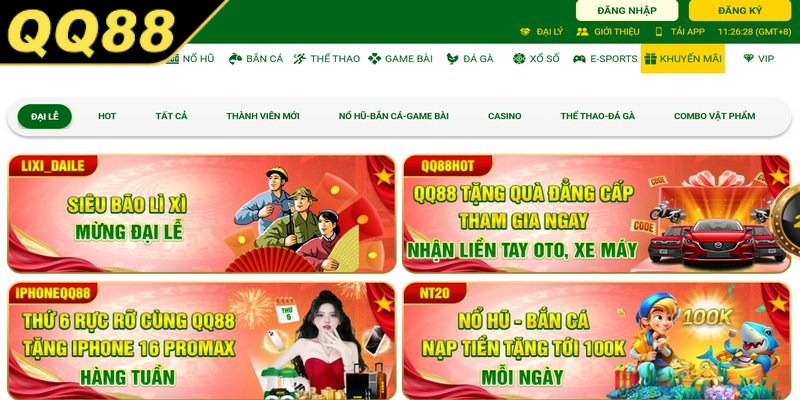 Các chương trình khuyến mãi QQ88 đáng chú ý hiện nay
